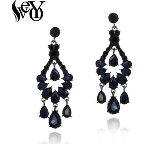 VEYO Vintage Tassel Crystal Drop Earrings Hollow out Fashion Luxury Dangle Earrings For Women Jewelry