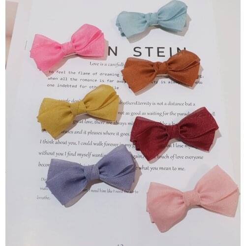10Set/7C Solid Color Grosgrain Bow Hairpins Bowknot Hair Clips Barrettes Fashion Princess Headwear Boutique Hair Accessories