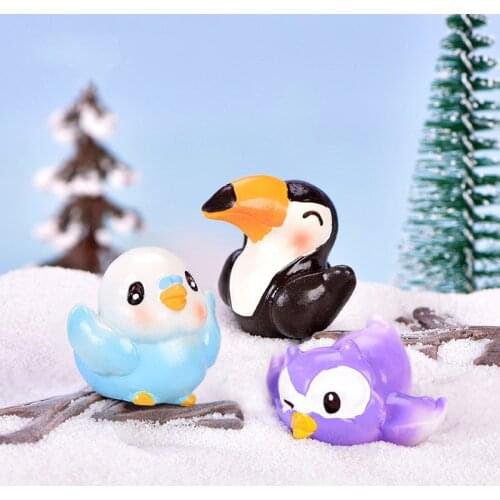 10PCS Cute Mini Birds Animal Figurine Model Bonsai Garden Fairy Decor Glass DIY Accessories Home Decoration Miniature Craft