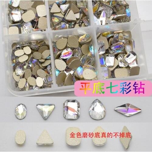 100PCS/Lot Teardrop Flatback Crystal Loose AB Color Aurora Crystal Rhinestone for Nail Art Accessories,Embellishment and DIY