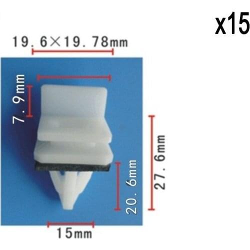 15pcs Nylon Fit Acura For Honda 91513-SM4-000 Rocker Panel Moulding Clip Fastener
