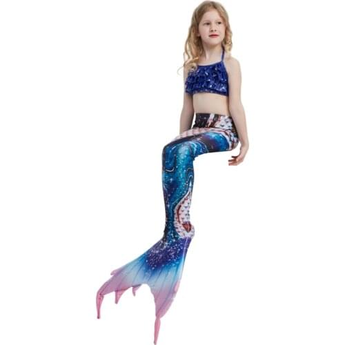 2021 free shipping New Kids Mermaid Tail Swimwear Bikini Set Bathing Suit Costume for birthday party designed high quality