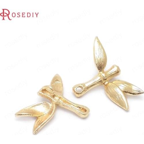 33555)10PCS 12*19MM 24K Gold Color Brass Bamboo Charms Pendants High Quality Diy Jewelry Findings Accessories wholesale