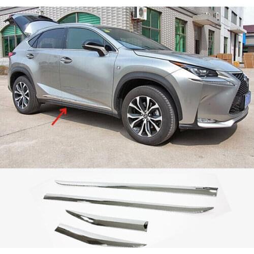 4PCS CHROME SIDE DOOR LINING BODY MOULDING TRIMS COVER FOR LEXUS NX200T NX300H