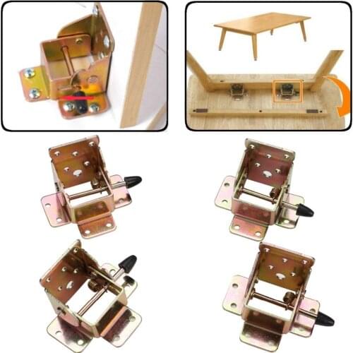 4Pcs/Lot Locking Folding Bracket FOLDING TABLE LEG Hinges With Screws furniture RV Brackets