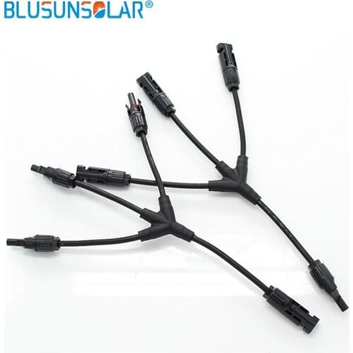 Blusunsolar 20 Pairs 3 In 1 Solar Branch Y Adapter Connectors M/M/M/F And F/F/F/M For Solar Panels Cable