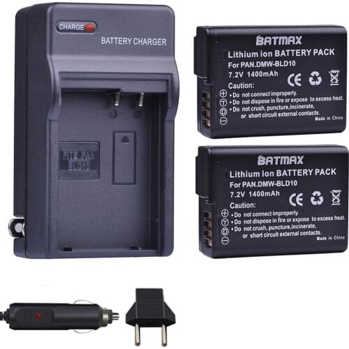 Batmax 2pc DMW-BLD10 BLD10 BLD10PP Battery+Digital Charger kits for Panasonic DMW BLD10E,DMC GF2GK GF2 G3 GX1 DMC-GF2 Cameras