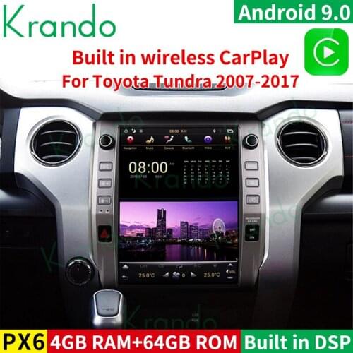 Krando Android 9.0 12.1" verticial screen car navigation system for Toyota Tundra 2014-2018 radio player navigation BT carplay