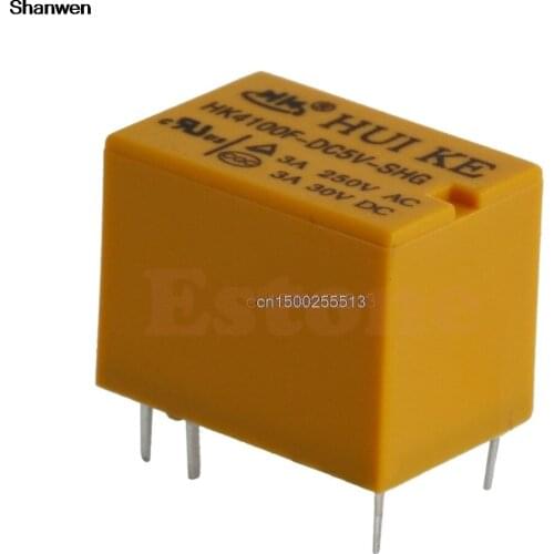 BGEKTOTH5pcs/lot 5V Relay HK4100F-DC 5V-SHG 3A 250VAC 5VDC 6Pins