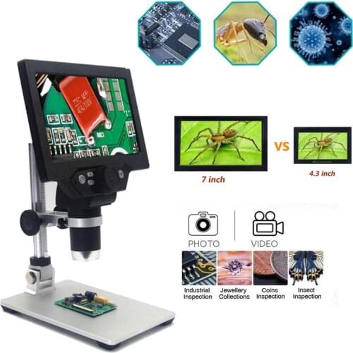 G1000/G1200 12MP 1-1200X USB Digital Microscope for Soldering Electronic HD Video Microscopes Continuous Amplification Magnifier