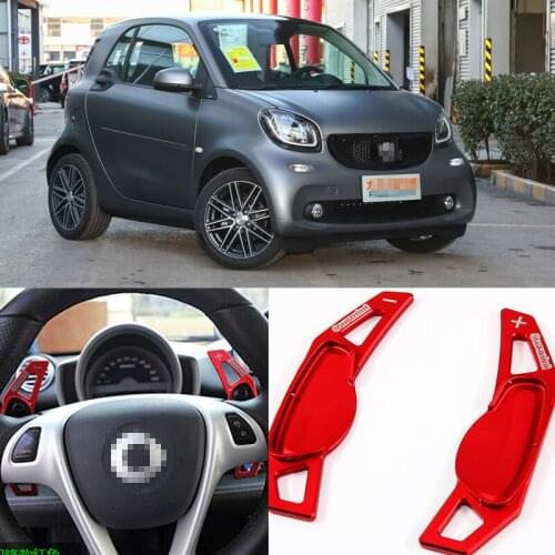 For Smart fortwo 2009-2017 Alloy Add-On Steering Wheel DSG Paddle Shifters Extension Accessories