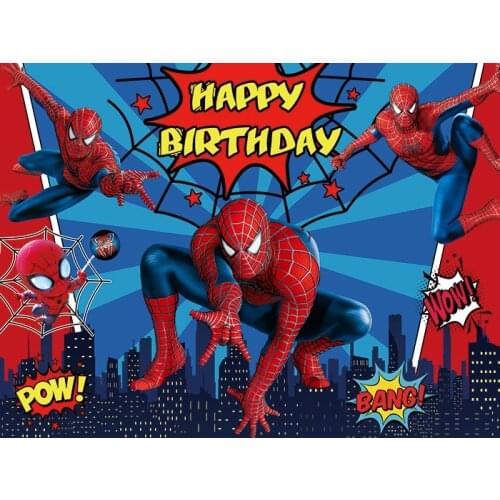 300x200cm Marvel Spiderman Theme Party Backdrops Cartoon Super Hero Childrens Birthday Party Wall Decorations Supplies