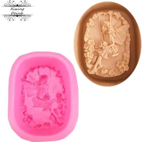 Swing elf flower fairy shaped silicone jelly mold cake decoration tools candy chocolate soap mold