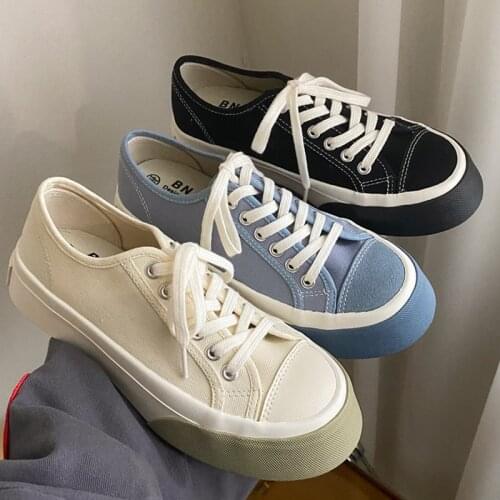 Retro Platform Casual Shoes Womens Canvas Sneakers Mixed Color Skateboard Woman Vulcanized Shoes White Black Blue Basket Femme