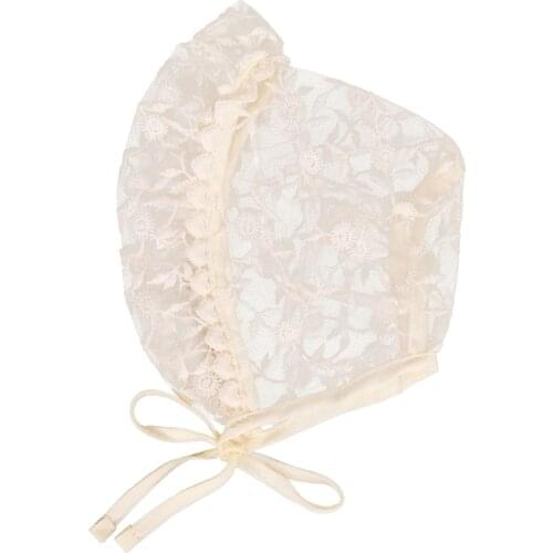 Lace Flower Sun Hat Cotton Beanie Bonnet Cap Newborn Photography Props for Baby Toddler Infant Girls Boys Shower Gifts
