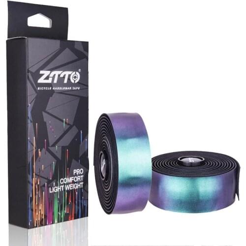 1 Pair Road Bike Bar Tape Chameleon Color EVA PU Bicycle Handlebar Tape Soft Anti-Vibration Sweat absorption Wrap Tapes