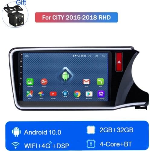 HOt Android 10 For Honda City RHD 2015 2016 2017 2018 car central multimidia Player Radio Touchscreen Quad-core Autoradio 4G LTE