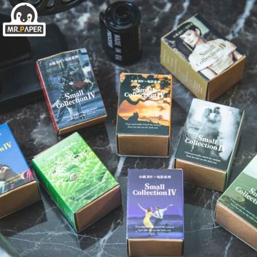 Mr.paper 8 Design Retro Style Movie Series Mini Photo Frame Sticker Creative Mini Pocket Decoration DIY Material Sticker