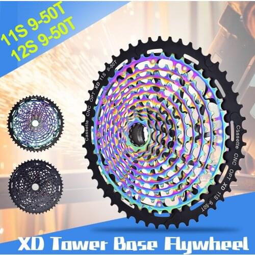 MTB XD 11/12 Speed 9-50T Flywheel Ultra-Light Bike Freewheel CNC Rainbow Steel Tower Base 12 Speed Sprocket 1299 K7 Colorful ULT