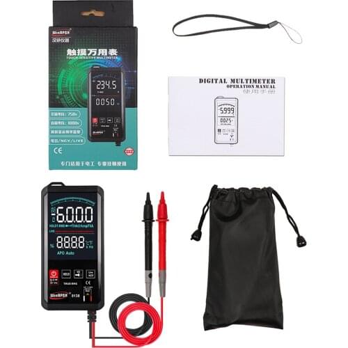 ET8138/8136 Touch Screen Multimeter Digital Automatic 6000 Count True-RMS Voltage Frequency Capacitance Diode NCV Tester