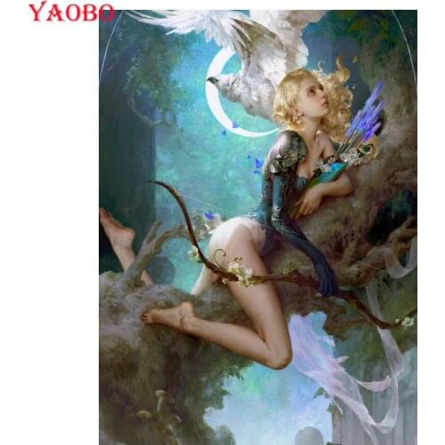 Full drill square round diamond painting mosaic angel woman pattern diamond embroidery cross stitch set wall sticker decor