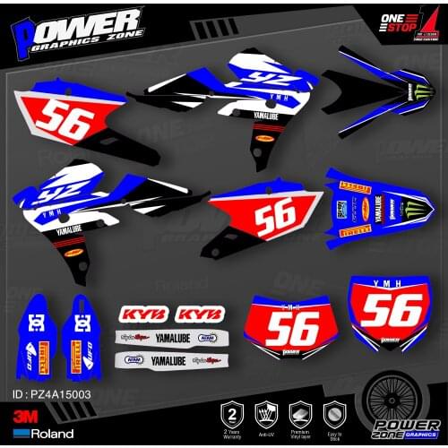PowerZone Custom Team Graphics Backgrounds Decals 3M Stickers Kit For YAMAHA 2016-2018 WR450F 2015-2018 YZ450FX 003