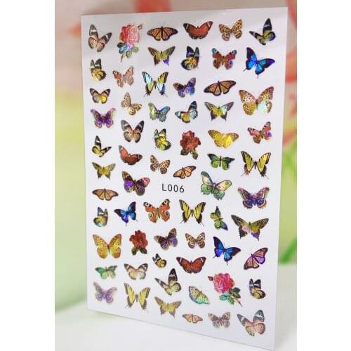 New 3D Colorful Butterfly Nail Art Sticker Foil Decals Adhesive Summer Beautiful Manicure Decorations on Nails Accessories