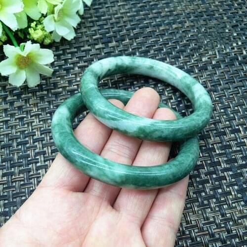 Natural China Guizhou Cui Hand Carved Round Bar Jade Bracelet Fashion Boutique Jewelry Men and Women Dark Jade Bracelet
