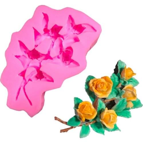 New DIY Cake Mold Plant Flower Branches Liquid Silicone Mold Fondant Mold Cake Decorating Tools Chocolate Gumpaste Big Size Mold