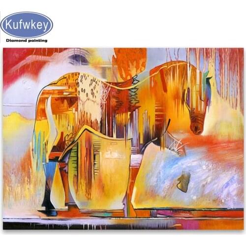 New arrival Diy diamond painting abstract horse 3d picture rhinestone embroidery diamond mosaic sticker 5d cross stitch