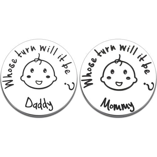 New Baby Gift For Parents Mom Dad Decision Coin Pregnancy Mommy Dad is Christmas Birthday Gift Double-sided DIY Custom Wholesale