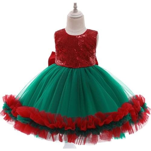 Baby Girl 1-5 Year Birthday Dress Bow Princess Dress Newborn Christening Gowns Tutu Party New Year Sequin Dress Girl Clothes