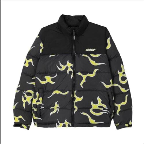 New luxury Men Black golf Flower Le Fleur Tyler The Creator Blue flame Coats & Jackets / Down Coats Cotton warm Winter #M44