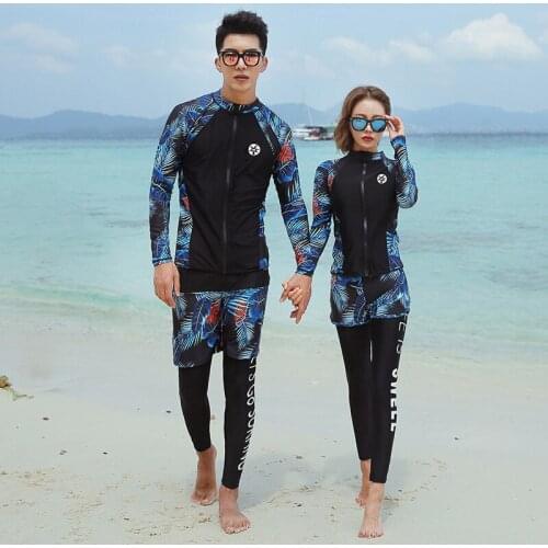 Couple Rash Guards Swimwear Women Long Sleeve Swimsuit Girl Guard Rashguard Kitesurf Swimming 2019 New Arrivals Men Drying