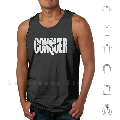 Conquer Tank Tops Vest Sleeveless Gym Fitness Conquer Bodybuilding Zyzz Gym Memes