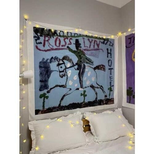 Nordic Ins Niche Wall Decoration Tapestry Dormitory Background Cloth Bedside Bedroom Shade Hanging Warm Atmosphere Cartoon