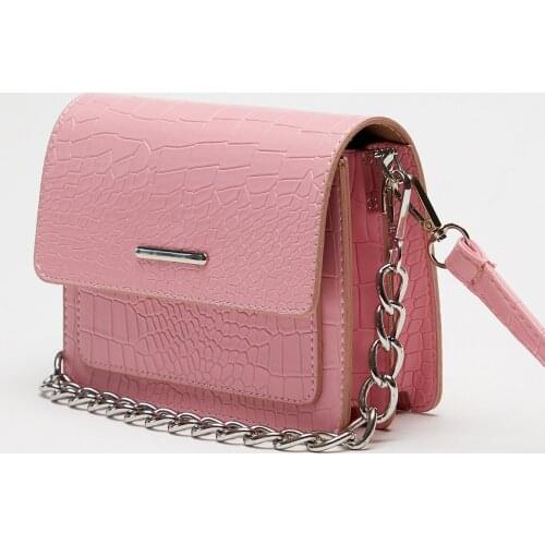 Womens fashion shoulder bags new women shoulder bags chain wild crack print Crossbody bag With Crocodile Pattern Shoulder Bag Pink