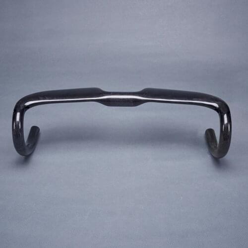 NO LOGO Full Carbon Fiber Bicycle Handlebar Road Bike Racing Drop Bar Cycling 31.8*400/420/440mm UD Glossy