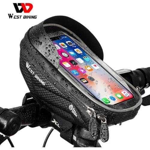 WEST BIKING Bicycle bag Rainproof Front Frame MTB Road Bike Bag Screen Touch Top Tube Phone Bag Cycling Bag Bike Accessories