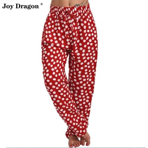 Women Summer Long Pants Loose Trousers Polka Dot Ropa De Mujer Pantalones Spodnie Damskie Pantalon Femme Kobieta Vetements
