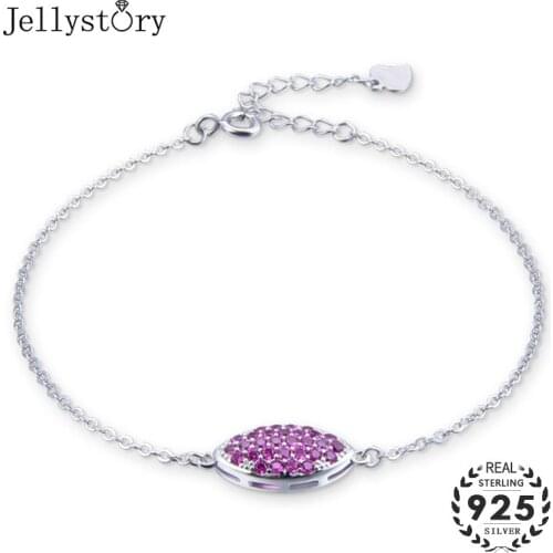 Jellystory Fashion 925 Silver Jewelry Bracelet with Cubic Zirconia Gemstones Women Chain Bracelets Wedding Party Gifts wholesale