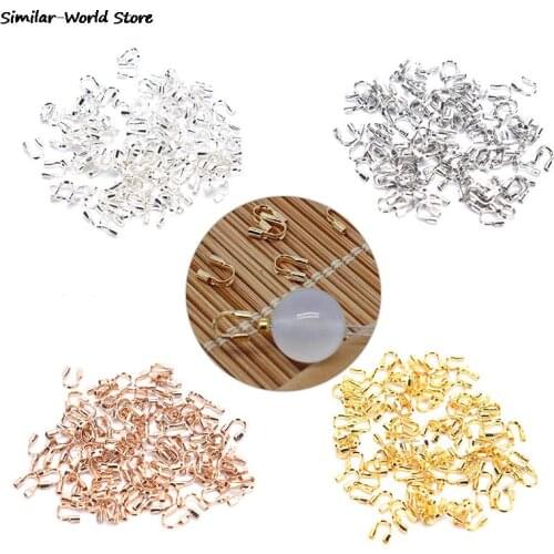100pcs Stainless Steel Wire Protectors Wire Guard Guardian Protectors loops U Shape Clasps Connector For Jewelry Making Supplies
