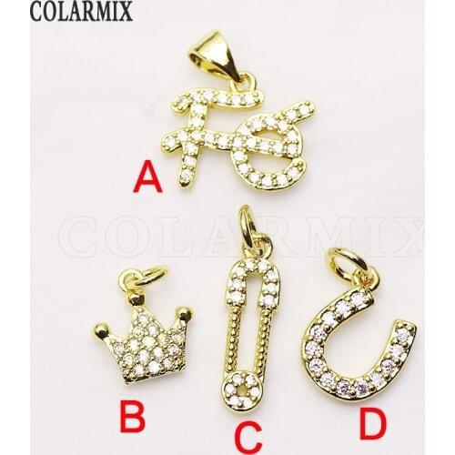 16 Pcs Tiny jewelry pendant Metal tiny Zirconia jewelry pendant fashion jewelry pendants for women accessories pendants 8168