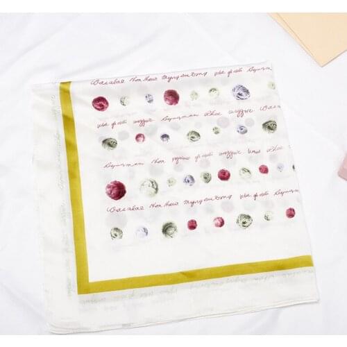 2020 70x70 Ring print Multipurpose women Silk twill scarf Satin square tie Hairband ladies foulard femme towel bufanda shawl