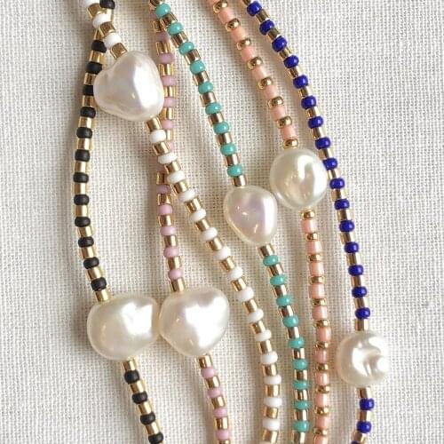 2020 wholesale alibaba aliexpress summer beaded bohemian boho natural baroque freshwater pearl chorker necklaces for women