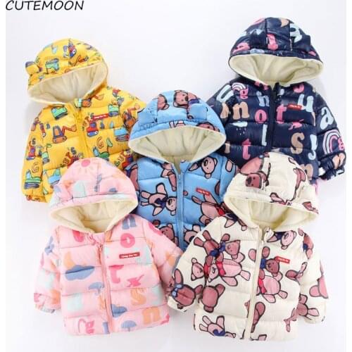 2021 Winter New Fashion Snow Jacket Kids Boys Girls Clothes Long Sleeve With Ears Hooded Windproof Kids Duck Down Coats