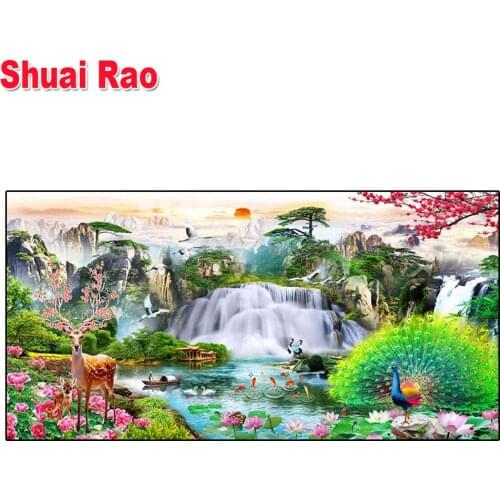 3d rhinestone painting Feng Shui Landscape Painting 5d diy diamond painting cross stitch full drill diamond embroidery mosaic Fa
