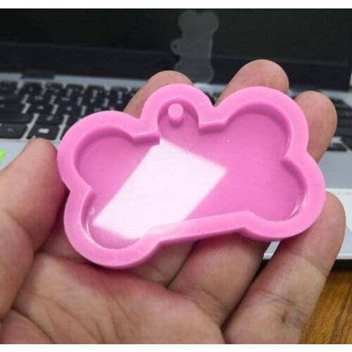 5Pcs Silicone Bone Shape Pendant Resin Mold DIY Dog Tag Keychain Resin Mold L4ME