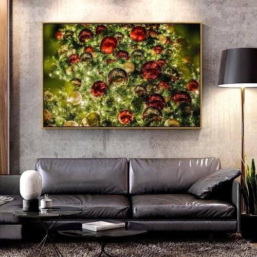 Artcozy Oil Canvas Painting tree_garlands_balls For Home Decoration Wall Art