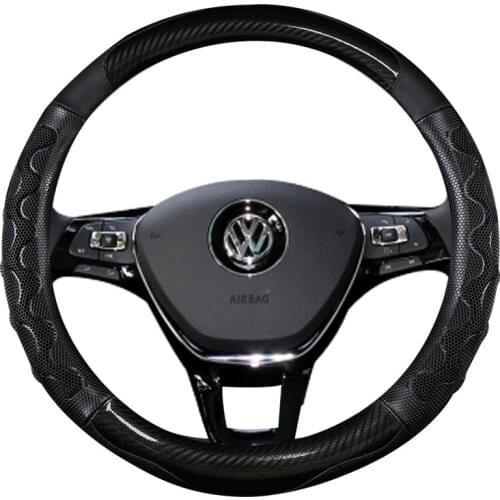 Car Steering-wheels Cover 37 38cm 15" for VW Ameo Arteon/CC Beetle Golf Jetta Lamando Passat Phideon Polo Up Vento